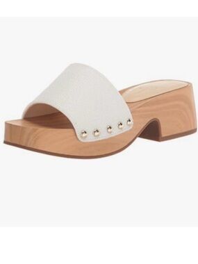 Jessica Simpson Studded Clogs Women’s Size 8.5 New In Box White Halia Nappa